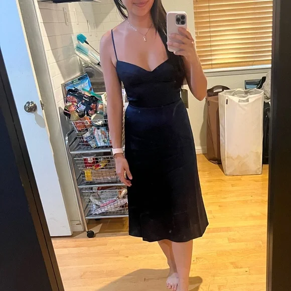 Navy Blue Aritzia Satin Dress | Color: Blue | Size: 4 | Kimm1989's Closet Navy Blue Aritzia Satin Dress | Color: Blue | Size: 4 | Kimm1989's Closet